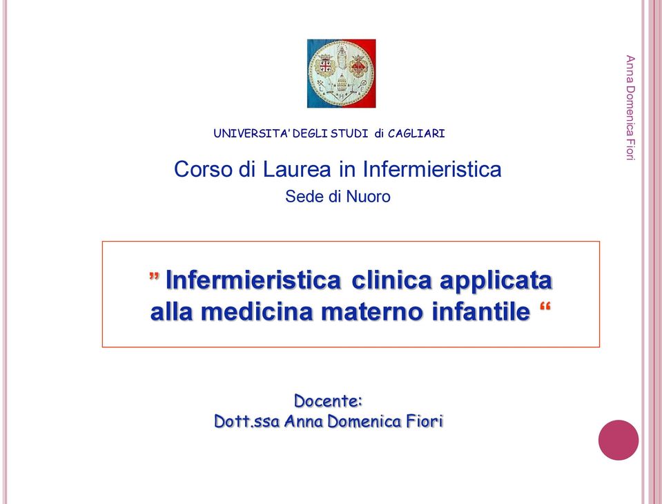 Nuoro Infermieristica clinica applicata