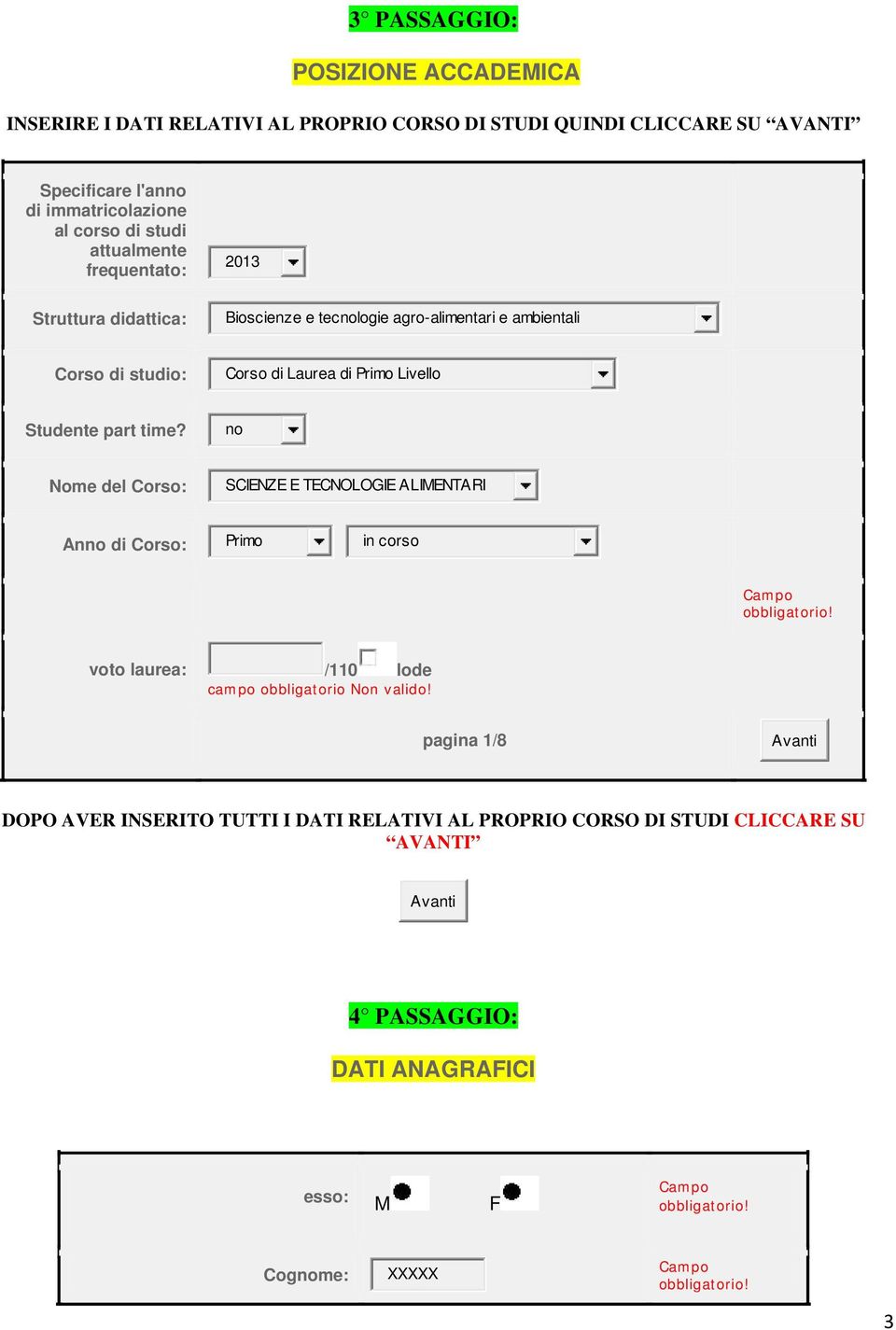 Primo Livello Studente part time?