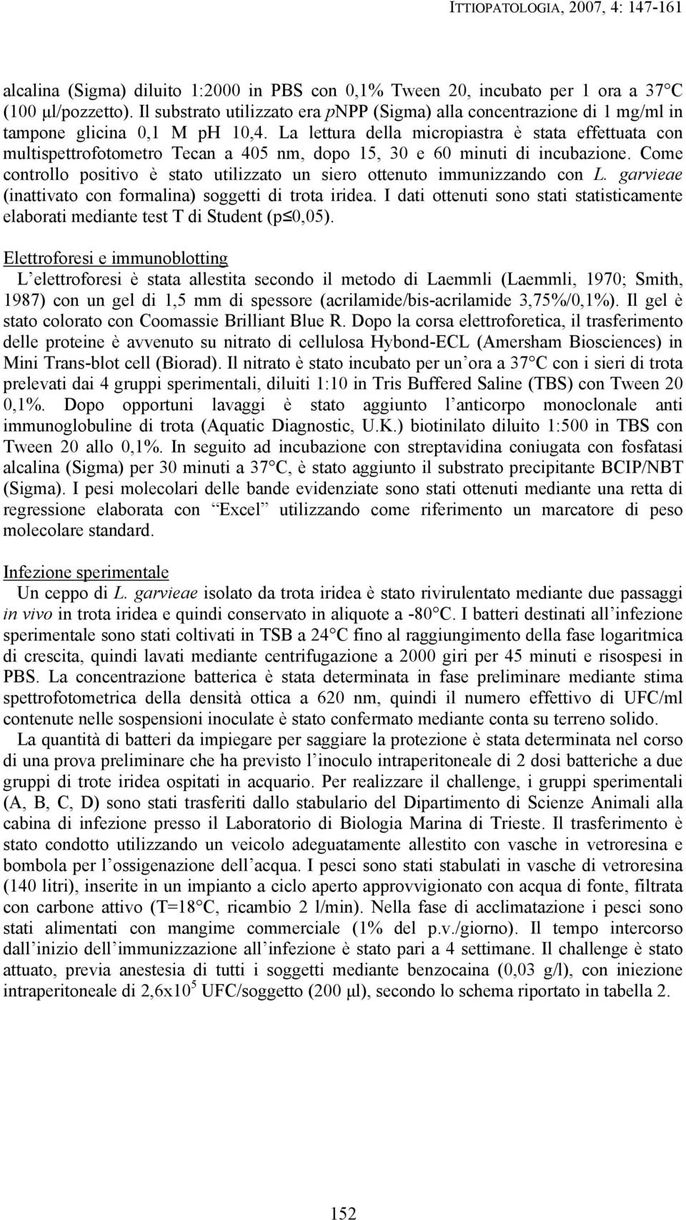 La lettura della micropiastra è stata effettuata con multispettrofotometro Tecan a 405 nm, dopo 15, 30 e 60 minuti di incubazione.