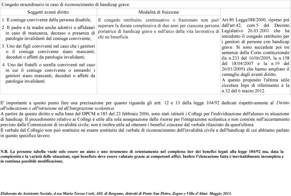 Uno dei figli conviventi nel caso che i genitori o il coniuge convivente siano mancanti, deceduti o affetti da patologie invalidanti; 4.