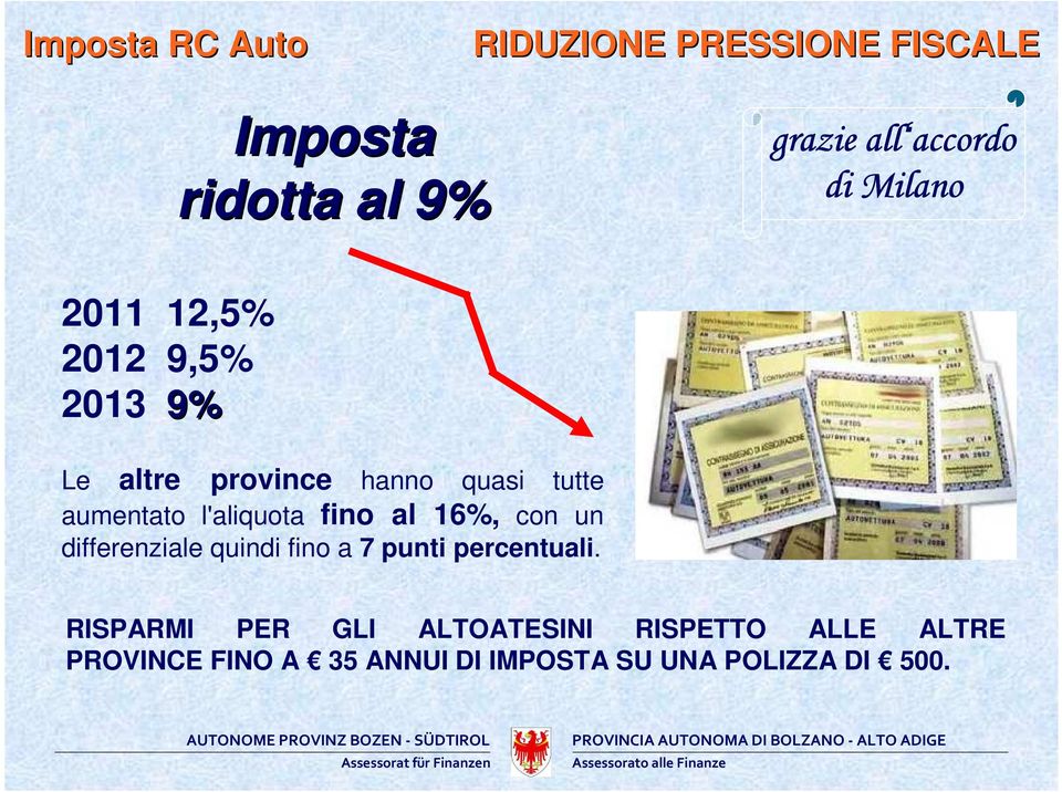 aumentato l'aliquota fino al 16%, con un differenziale quindi fino a 7 punti percentuali.