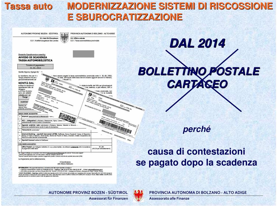 2014 BOLLETTINO POSTALE CARTACEO perché