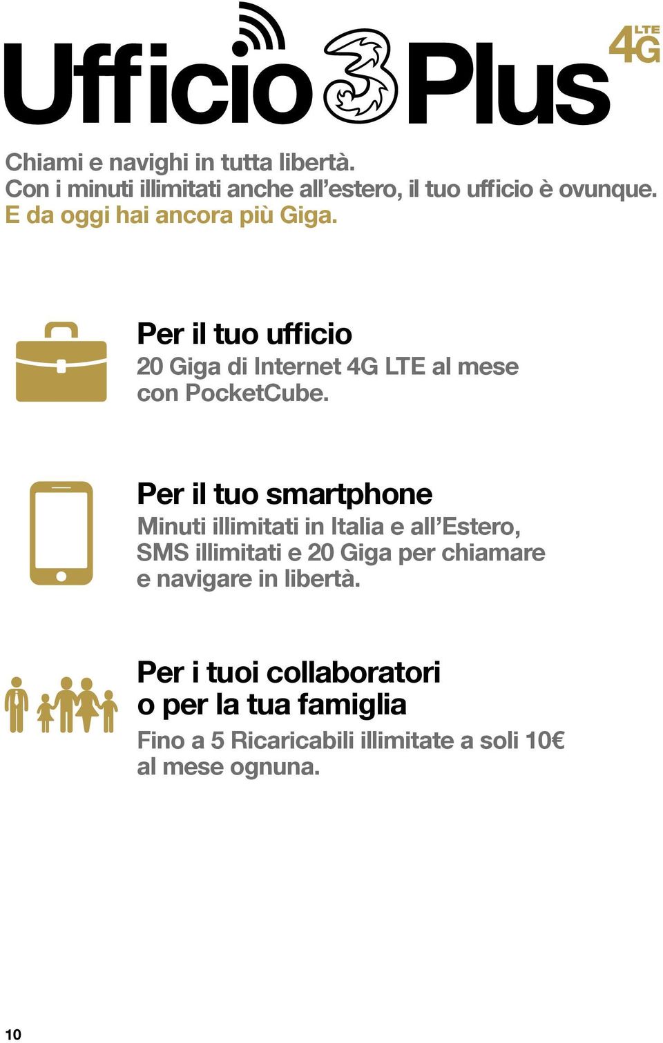 Per il tuo smartphone Minuti illimitati in Italia e all Estero, SMS illimitati e 20 Giga per chiamare e