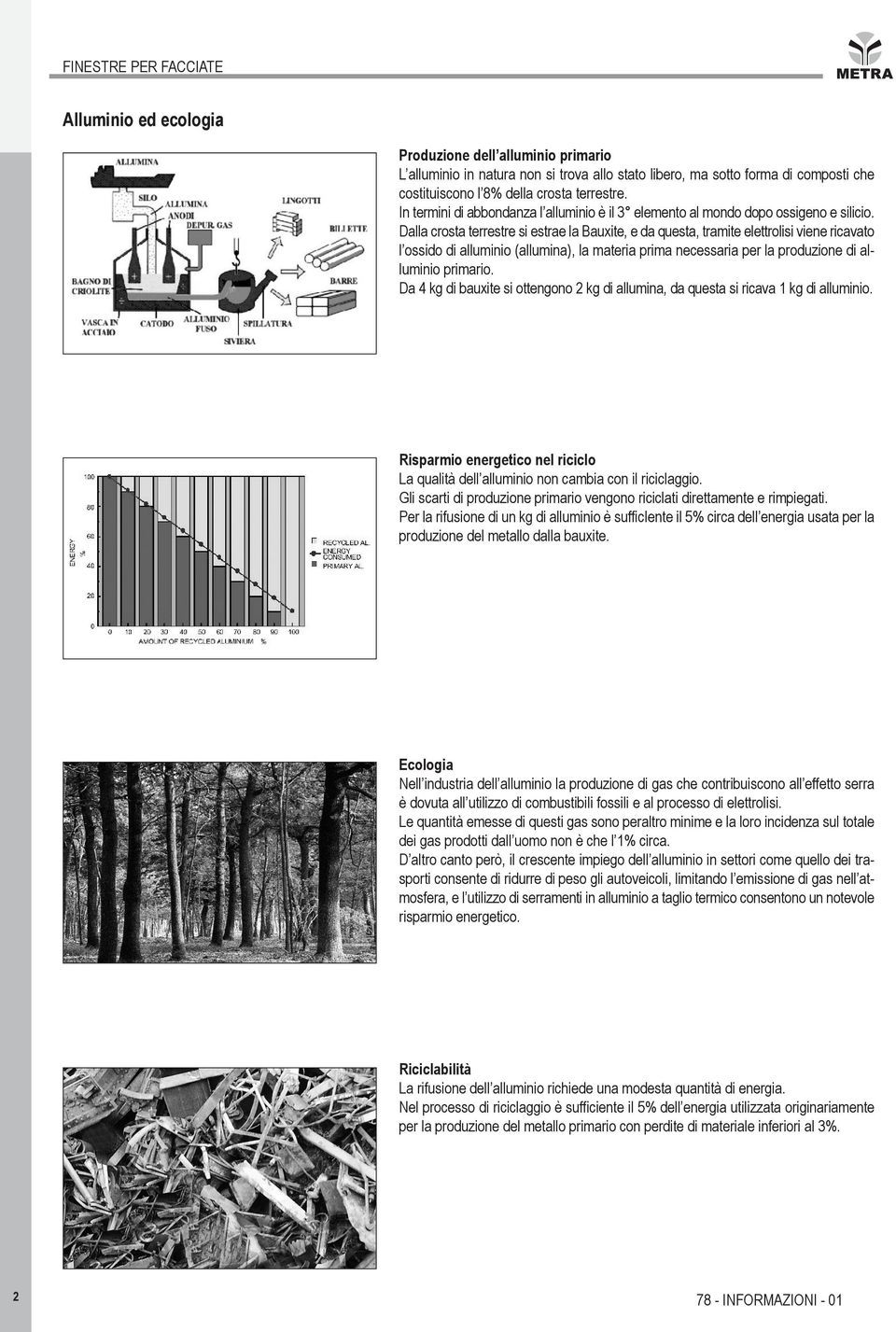 Dalla crosta terrestre si estrae la Bauxite, e da questa, tramite elettrolisi viene ricavato l ossido di alluminio (allumina), la materia prima necessaria per la produzione di alluminio primario.