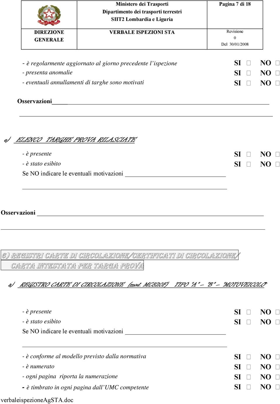 CIRCOLAZIONE/CERTIFICATI DI CIRCOLAZIONE/ CARTA INTESTATA PER TARGA PROVA a) REGISTRO CARTE DI CIRCOLAZIONE (mod.