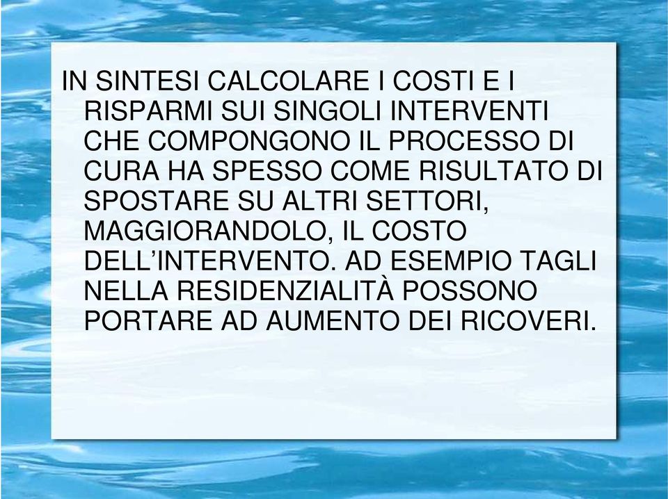 SU ALTRI SETTORI, MAGGIORANDOLO, IL COSTO DELL INTERVENTO.