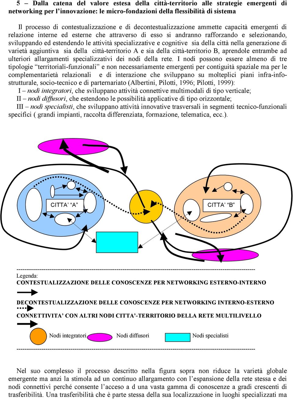 specializzative e cognitive sia della città nella generazione di varietà aggiuntiva sia della città-territorio A e sia della città-territorio B, aprendole entrambe ad ulteriori allargamenti