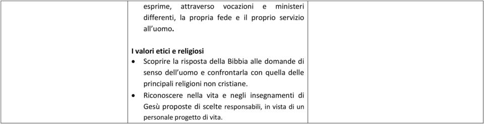 uomo e confrontarla con quella delle principali religioni non cristiane.