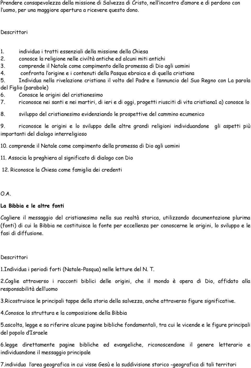 comprende il Natale come compimento della promessa di Dio agli uomini 4. confronta l origine e i contenuti della Pasqua ebraica e di quella cristiana 5.