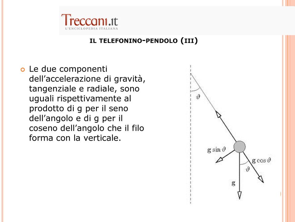 uguali rispettivamente al prodotto di g per il seno dell