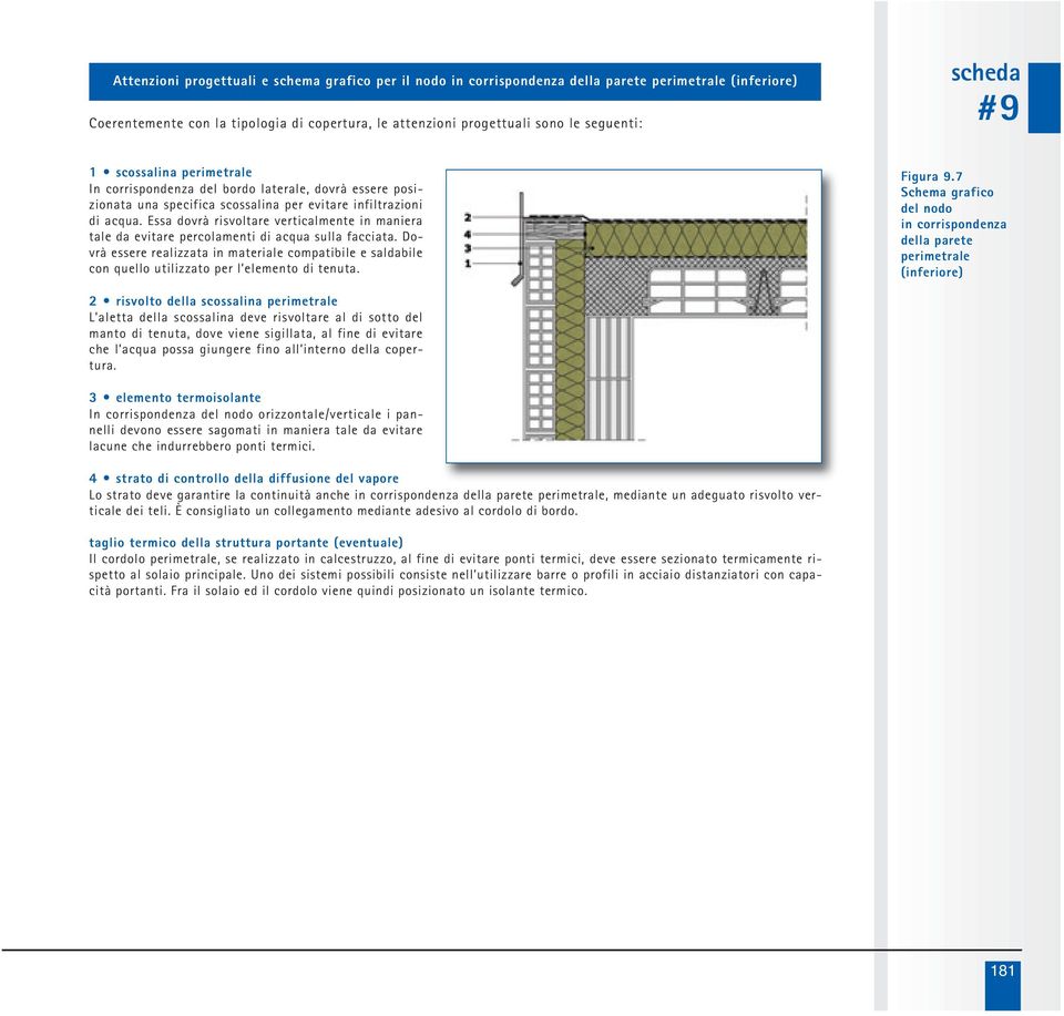 Essa dovrà risvoltare verticalmente in maniera tale da evitare percolamenti di acqua sulla facciata.