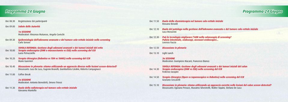 screening Carlo Senore Ore 11.50 Ore 12.10 Ore 12.