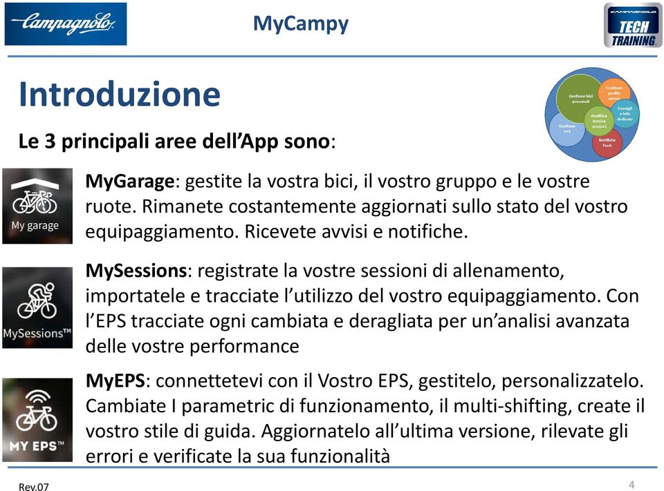 MySessions: registrate la vostre sessioni di allenamento, importatele e tracciate l utilizzo del vostro equipaggiamento.