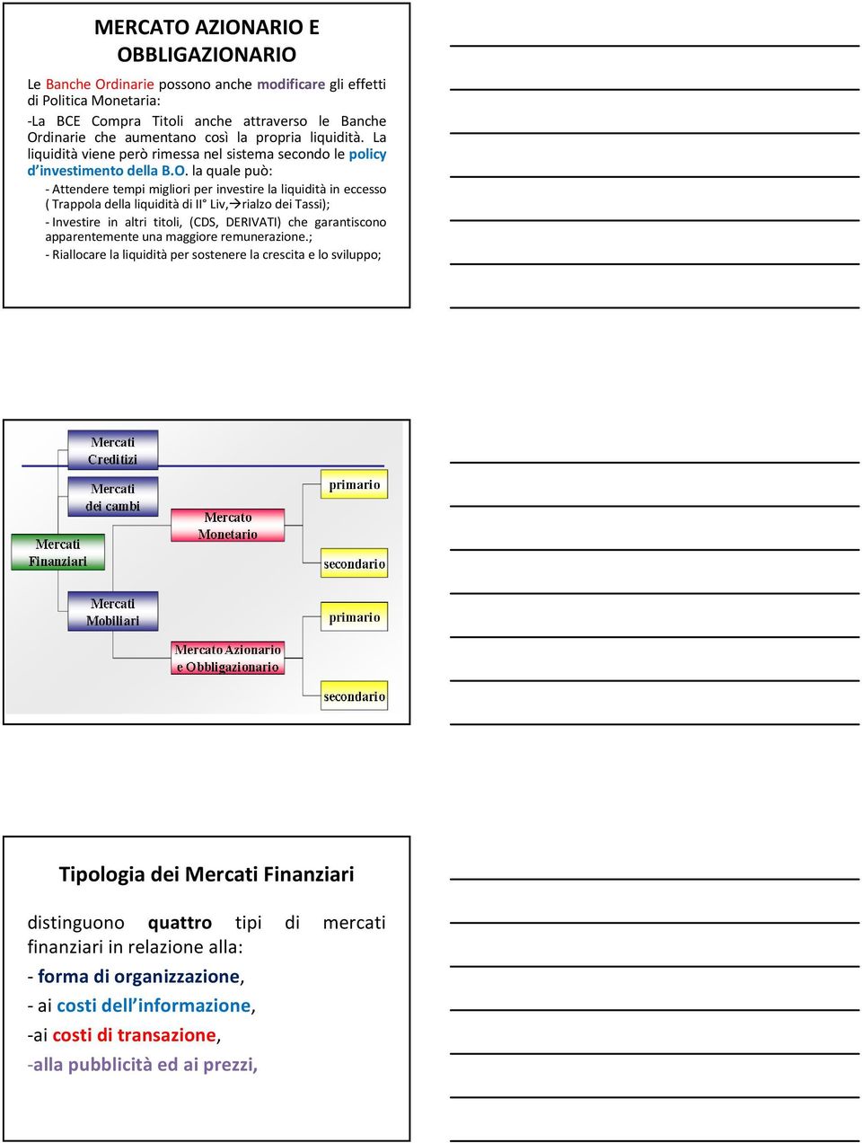 la quale può: -Attendere tempi migliori per investire la liquidità in eccesso ( Trappola della liquidità di II Liv, rialzo dei Tassi); -Investire in altri titoli, (CDS, DERIVATI) che garantiscono