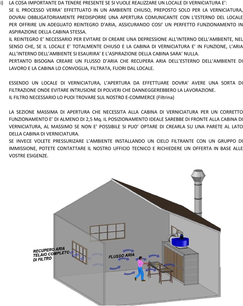 IL REINTEGRO E NECESSARIO PER EVITARE DI CREARE UNA DEPRESSIONE ALL INTERNO DELL AMBIENTE, NEL SENSO CHE, SE IL LOCALE E TOTALMENTE CHIUSO E LA CABINA DI VERNICIATURA E IN FUNZIONE, L ARIA ALL