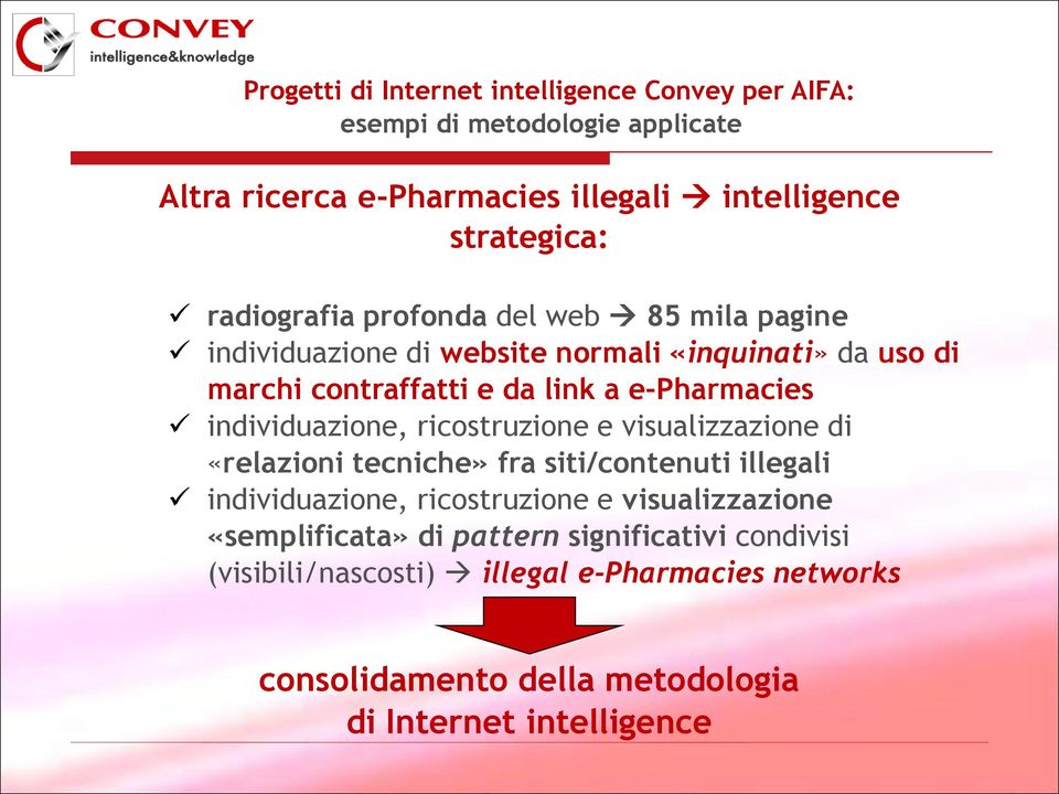 individuazione, ricostruzione e visualizzazione di «relazioni tecniche» fra siti/contenuti illegali individuazione, ricostruzione e visualizzazione