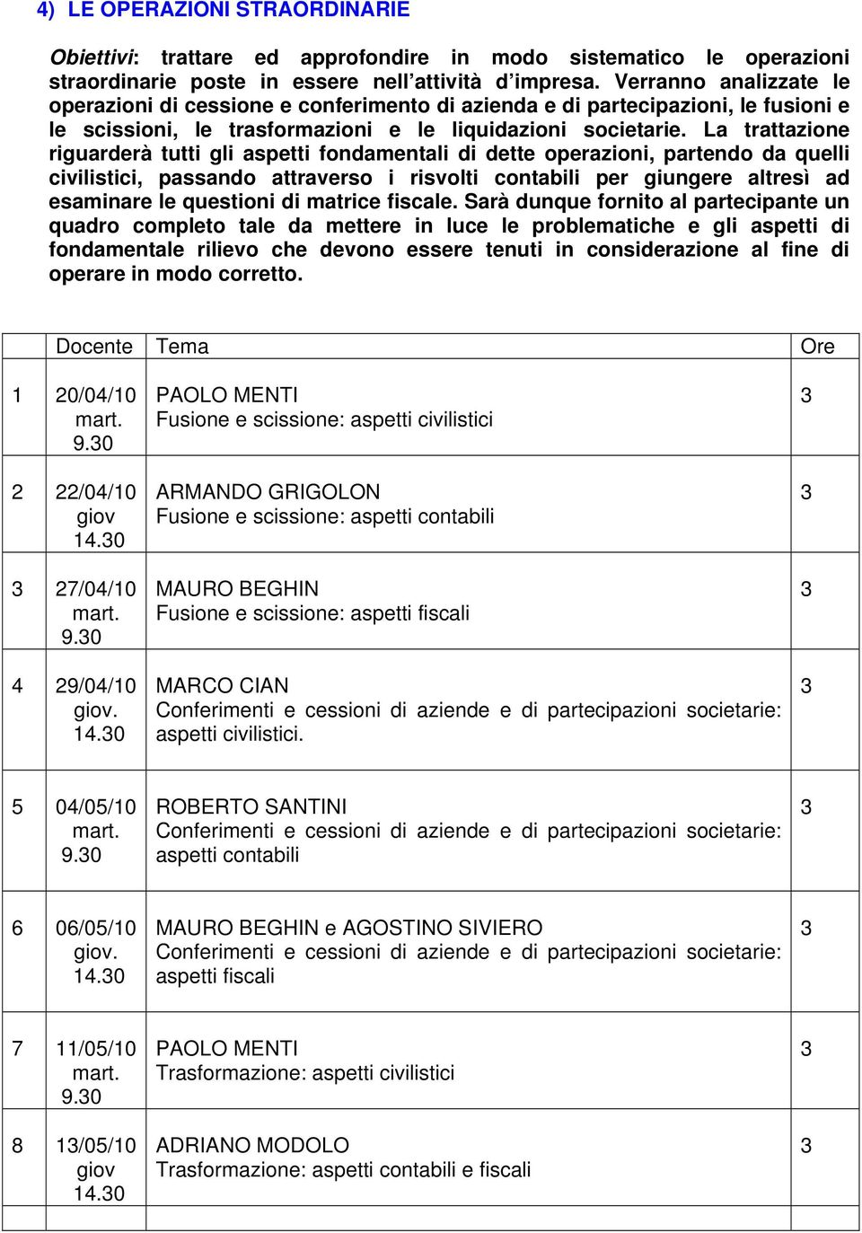 La trattazione riguarderà tutti gli aspetti fondamentali di dette operazioni, partendo da quelli civilistici, passando attraverso i risvolti contabili per giungere altresì ad esaminare le questioni