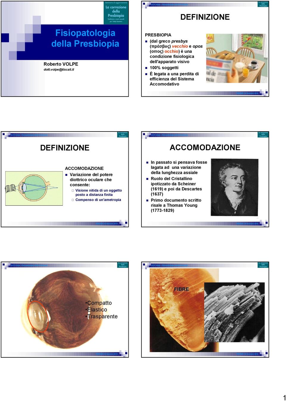 del Sistema Accomodativo DEFINIZIONE ACCOMODAZIONE ACCOMODAZIONE Variazione del potere diottrico oculare che consente: Visione nitida di un oggetto posto a distanza finita