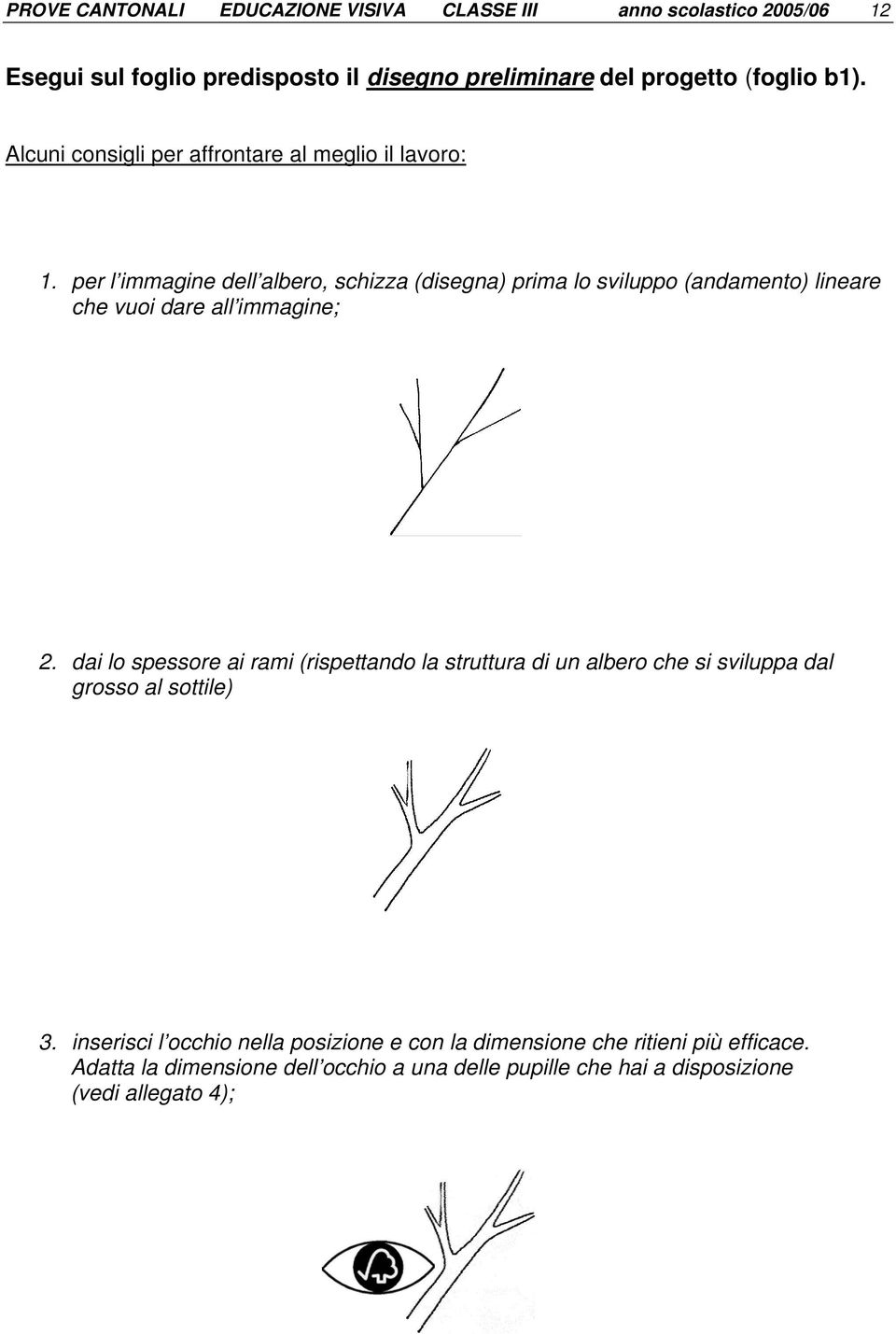 per l immagine dell albero, schizza (disegna) prima lo sviluppo (andamento) lineare che vuoi dare all immagine; 2.