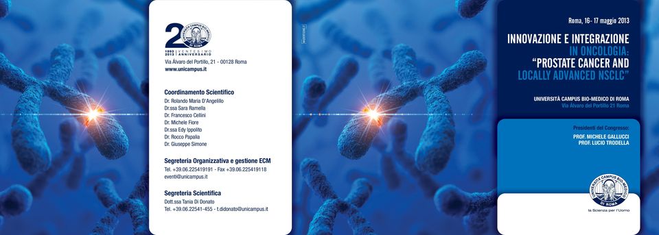 Giuseppe Simone InnovazIone e IntegRazIone In oncologia: PRostate cancer and locally advanced nsclc UNIVERSITÀ CAMPUS BIO-MEDICO DI ROMA Via Álvaro del Portillo 21 Roma