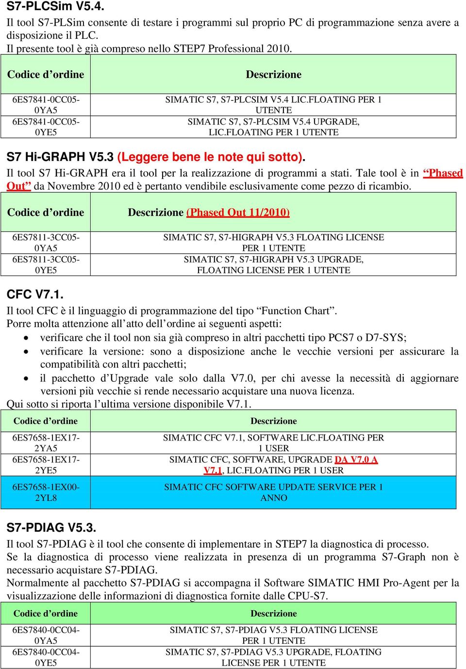 Il tool S7 Hi-GRAPH era il tool per la realizzazione di programmi a stati. Tale tool è in Phased Out da Novembre 2010 ed è pertanto vendibile esclusivamente come pezzo di ricambio.