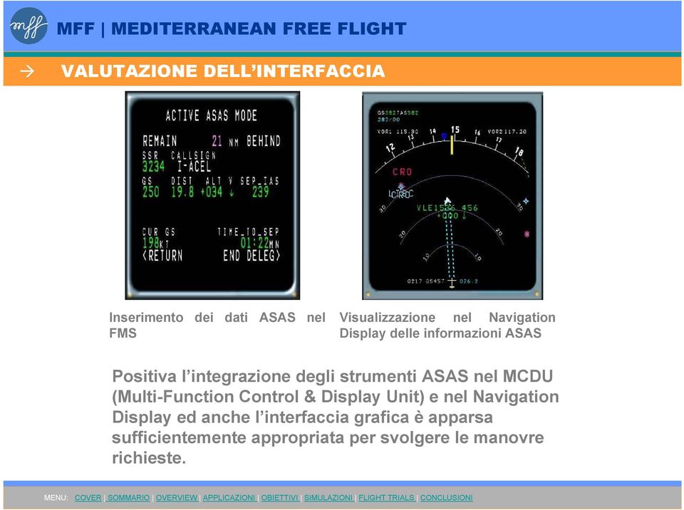 nel MCDU (Multi-Function Control & Display Unit) e nel Navigation Display ed anche l