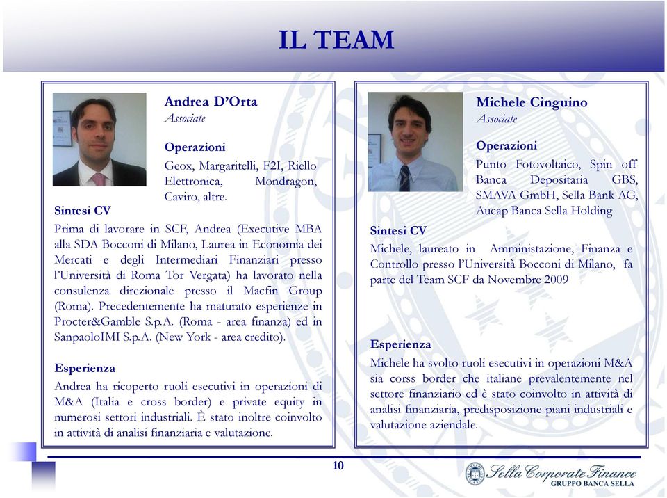 lavorato nella consulenza direzionale presso il Macfin Group (Roma). Precedentemente ha maturato esperienze in Procter&Gamble S.p.A. (Roma - area finanza) ed in SanpaoloIMI S.p.A. (New York - area credito).