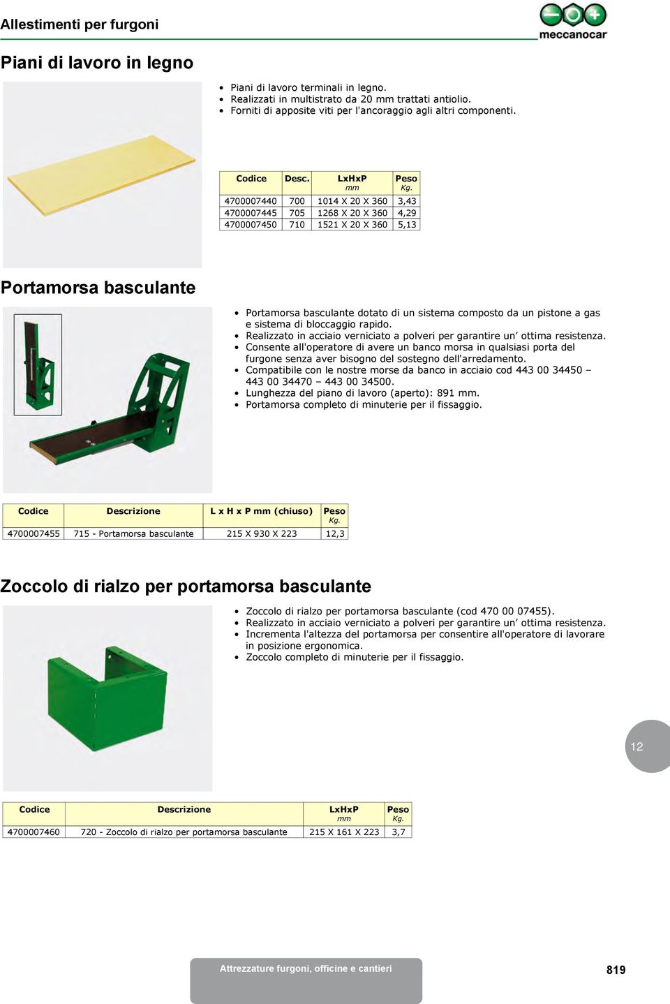 e sistema di bloccaggio rapido. Realizzato in acciaio verniciato a polveri per garantire un ottima resistenza.