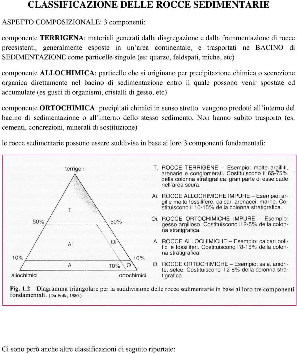 precipitazione chimica o secrezione organica direttamente nel bacino di sedimentazione entro il quale possono venir spostate ed accumulate (es gusci di organismi, cristalli di gesso, etc) componente