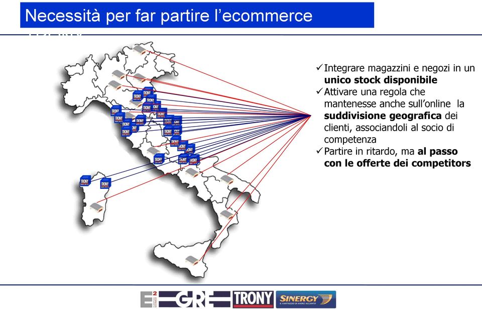 sull online la suddivisione geografica dei clienti, associandoli al socio