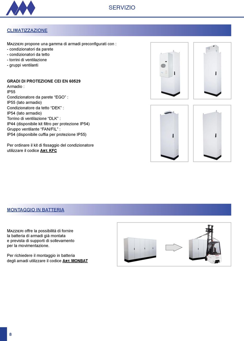 I54) Gruppo ventilante FN/FIL : I54 (disponibile cuffi a per protezione I55) er ordinare il kit di fi ssaggio del condizionatore utilizzare il codice RT.