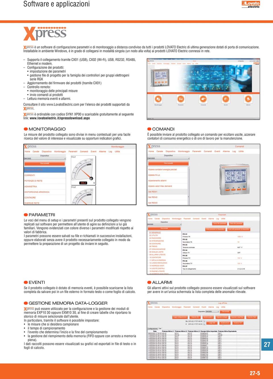 Supporta il collegamento tramite CX01 (USB), CX02 (Wi-Fi), USB, RS232, RS485, Ethernet e modem.