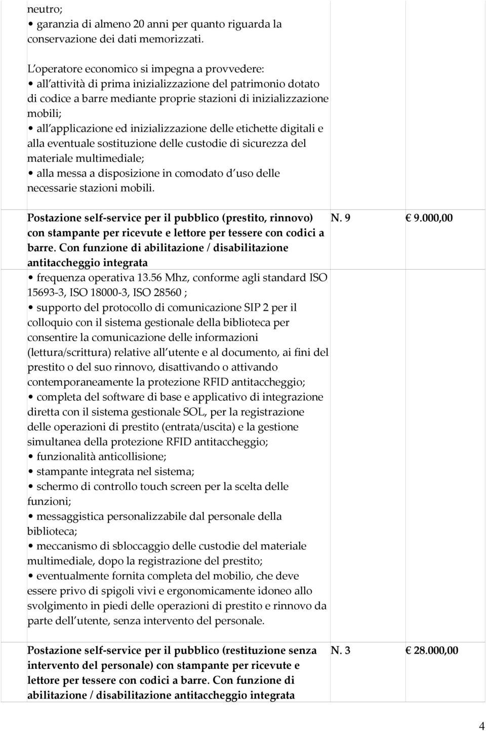 inizializzazione delle etichette digitali e alla eventuale sostituzione delle custodie di sicurezza del materiale multimediale; alla messa a disposizione in comodato d uso delle necessarie stazioni