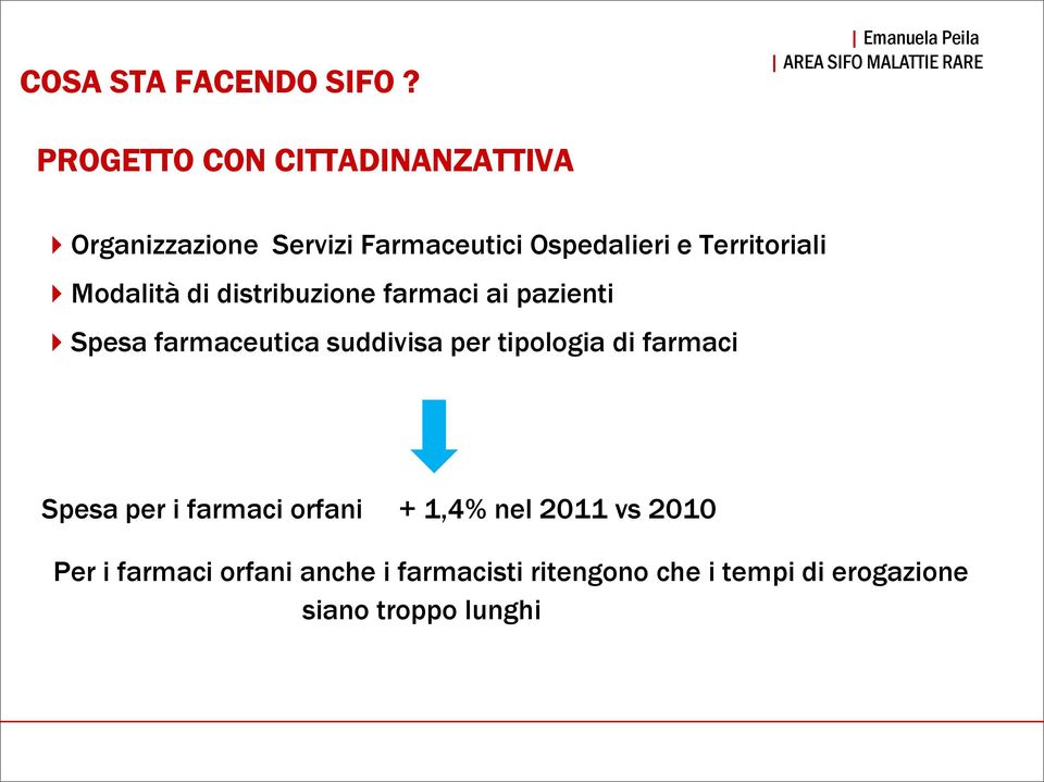 e Territoriali Modalità di distribuzione farmaci ai pazienti Spesa farmaceutica suddivisa per