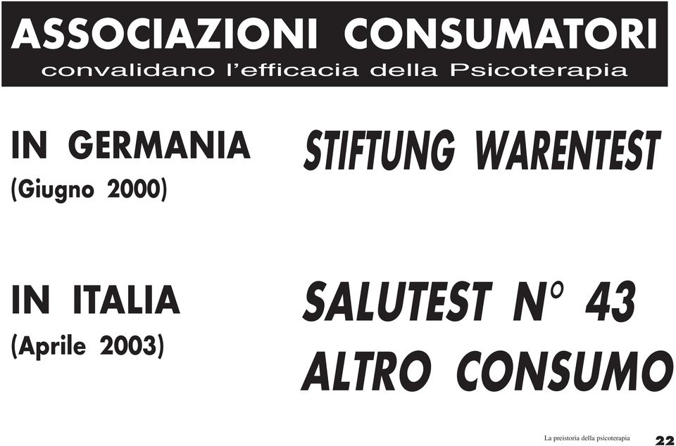 STIFTUNG WARENTEST IN ITALIA (Aprile 2003)