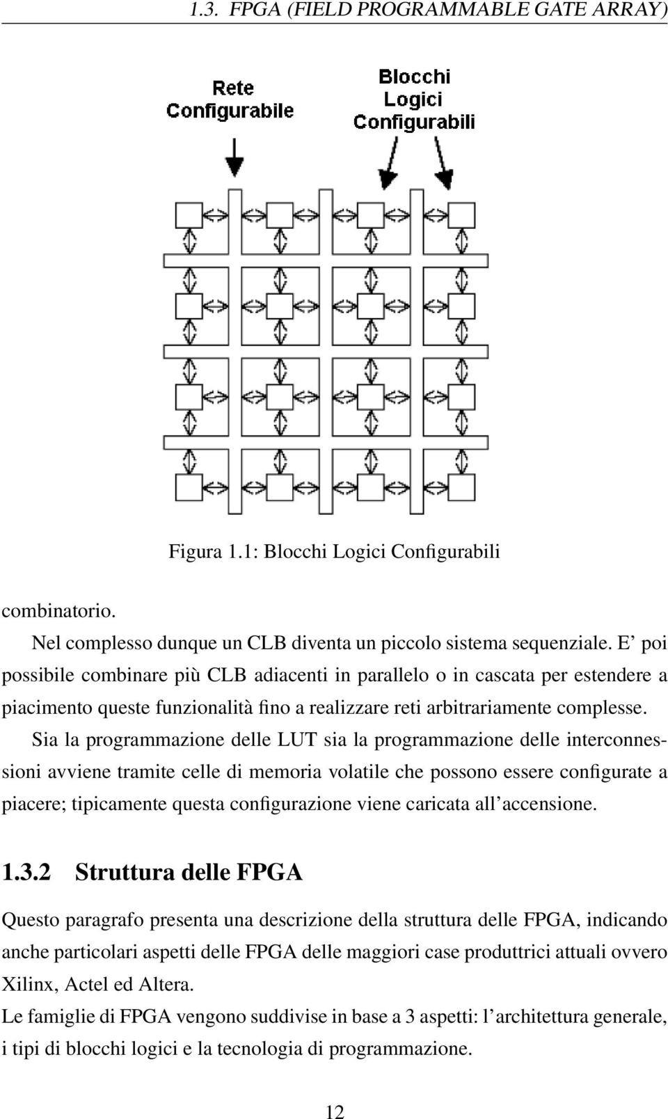 Sia la programmazione delle LUT sia la programmazione delle interconnessioni avviene tramite celle di memoria volatile che possono essere configurate a piacere; tipicamente questa configurazione