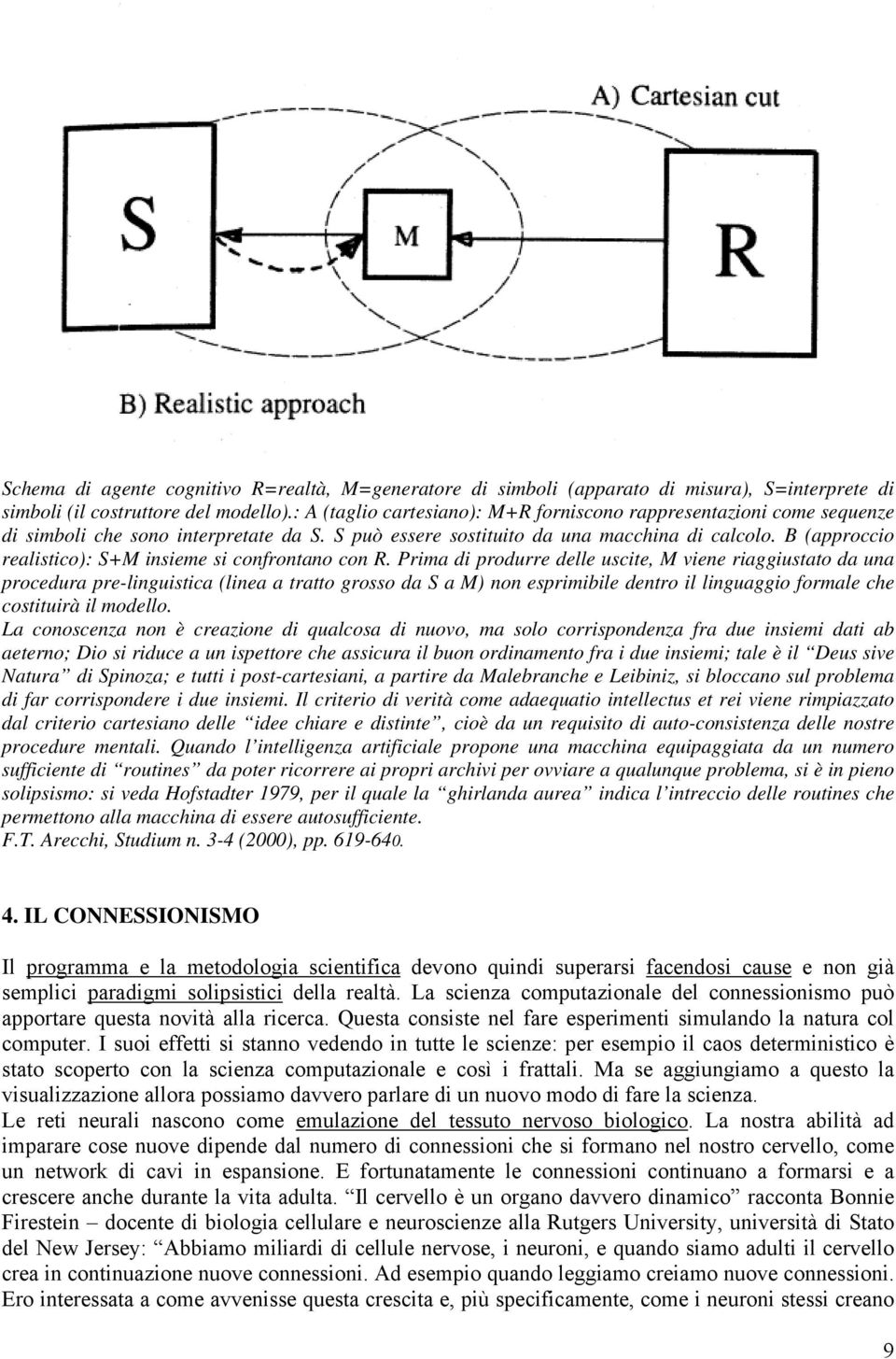 B (approccio realistico): S+M insieme si confrontano con R.