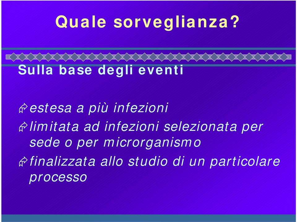 infezioni limitata ad infezioni selezionata