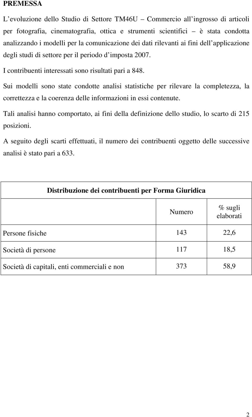 Sui modelli sono state condotte analisi statistiche per rilevare la completezza, la correttezza e la coerenza delle informazioni in essi contenute.