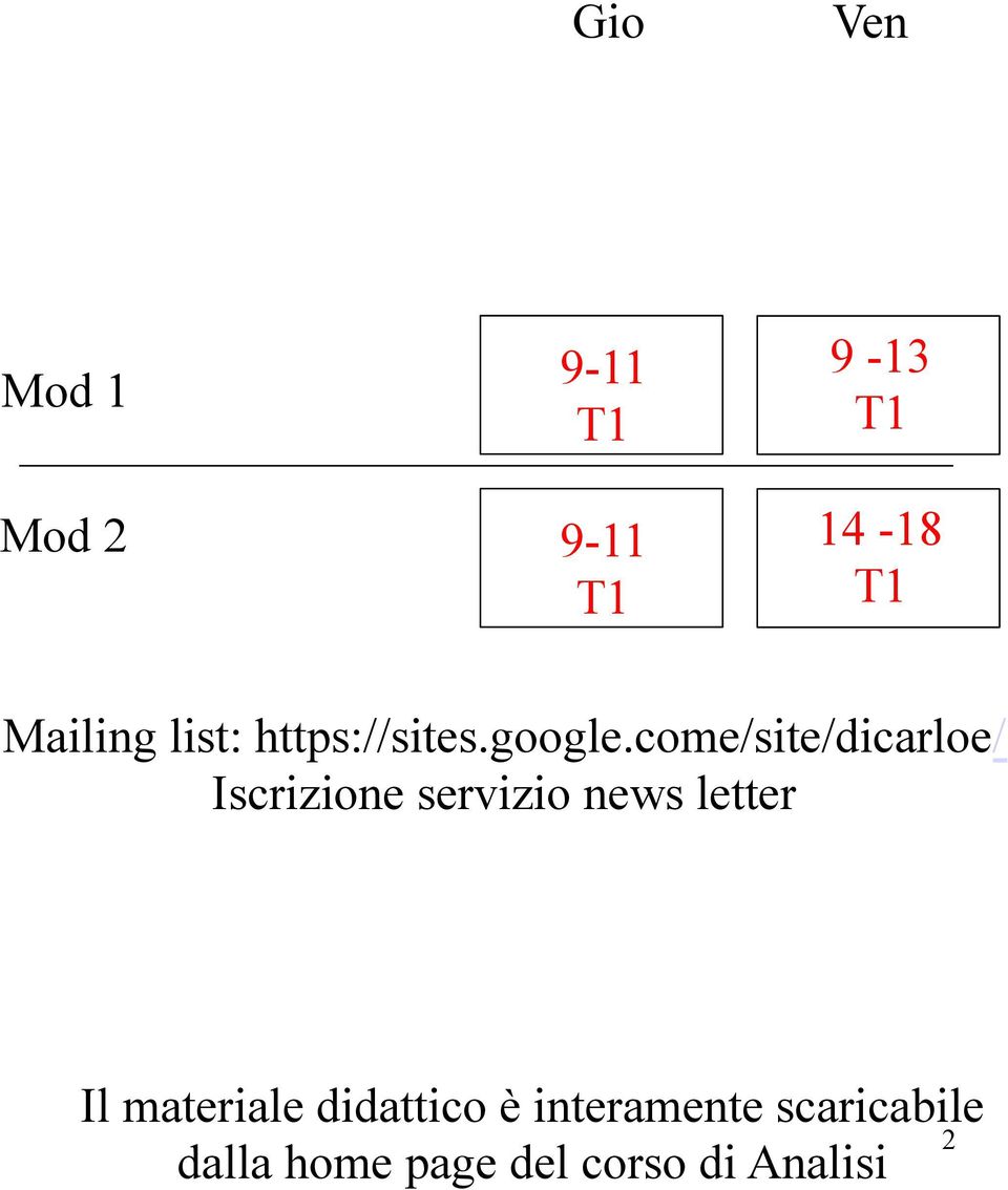 come/site/dicarloe/ Iscrizione servizio news letter Il