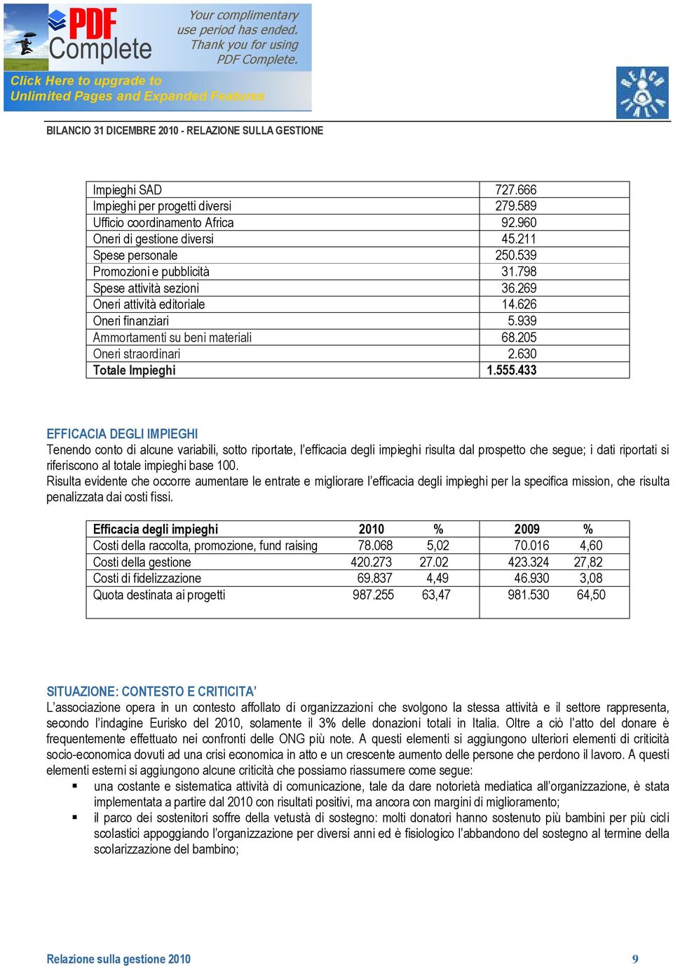 433 EFFICACIA DEGLI IMPIEGHI Tenendo conto di alcune variabili, sotto riportate, l efficacia degli impieghi risulta dal prospetto che segue; i dati riportati si riferiscono al totale impieghi base