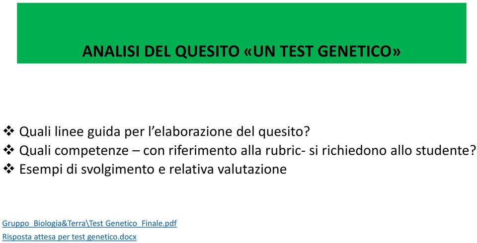 Quali competenze con riferimento alla rubric- si richiedono allo studente?