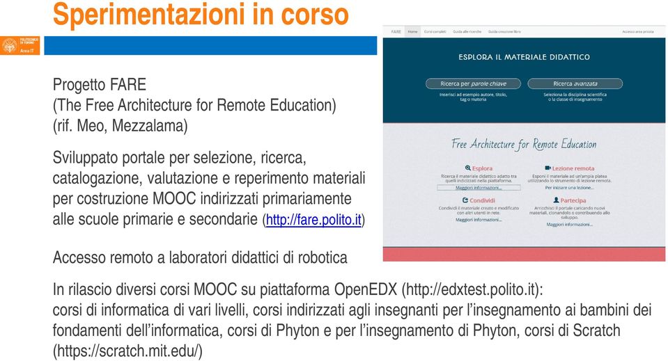 scuole primarie e secondarie (http://fare.polito.