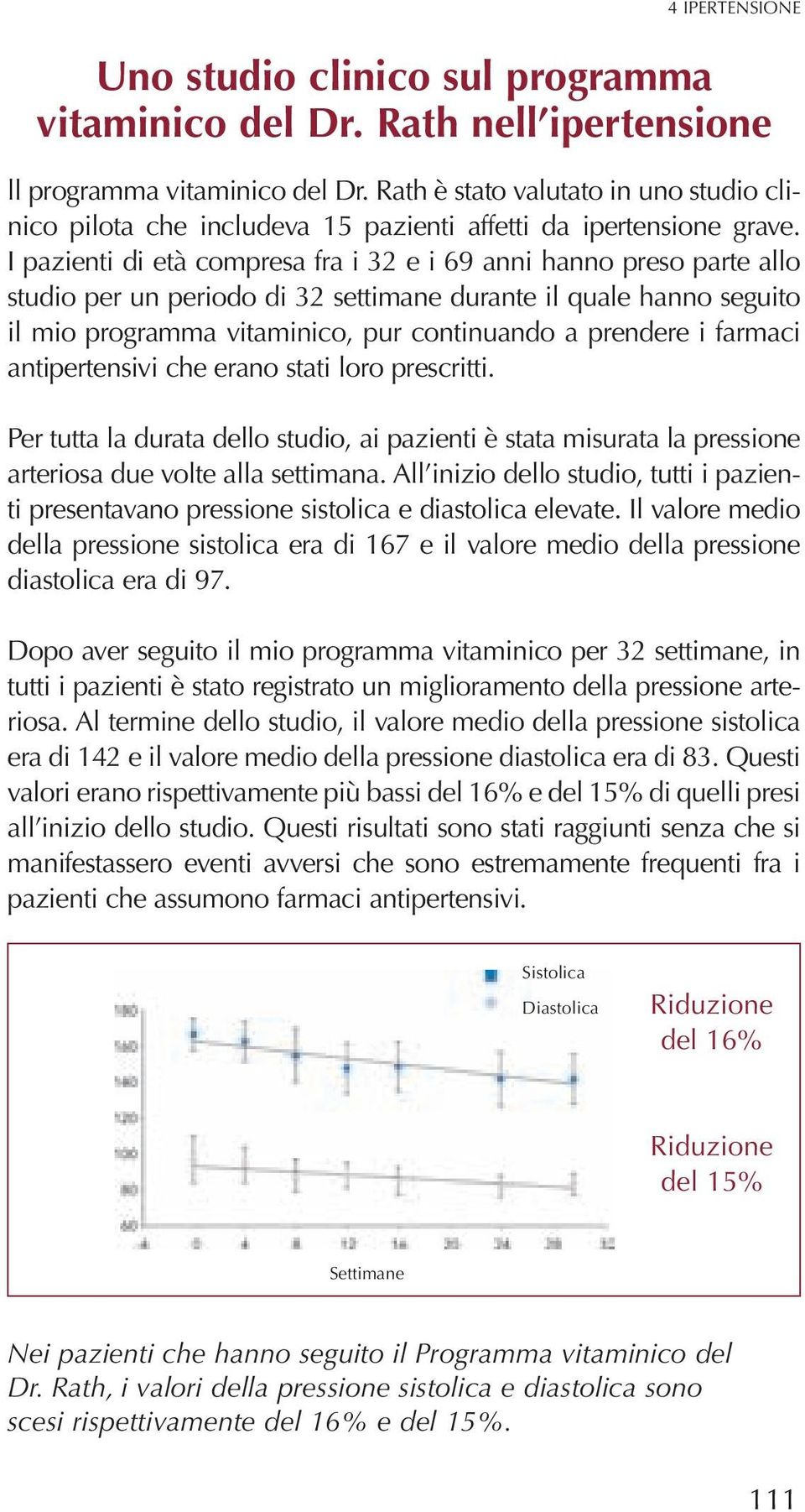 I pazienti di età compresa fra i 32 e i 69 anni hanno preso parte allo studio per un periodo di 32 settimane durante il quale hanno seguito il mio programma vitaminico, pur continuando a prendere i