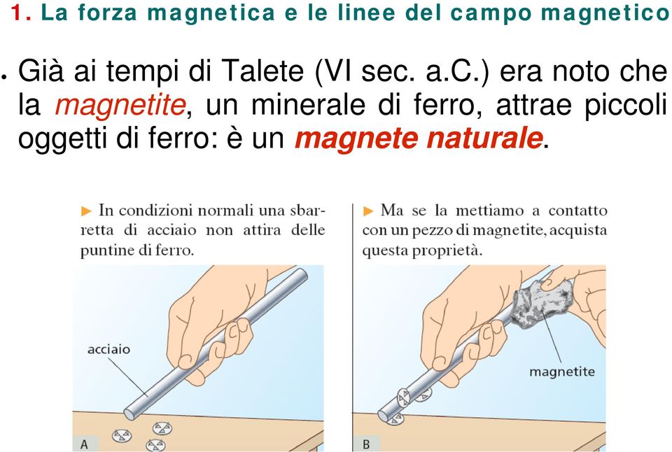 Già ai tempi di Talete (VI sec.