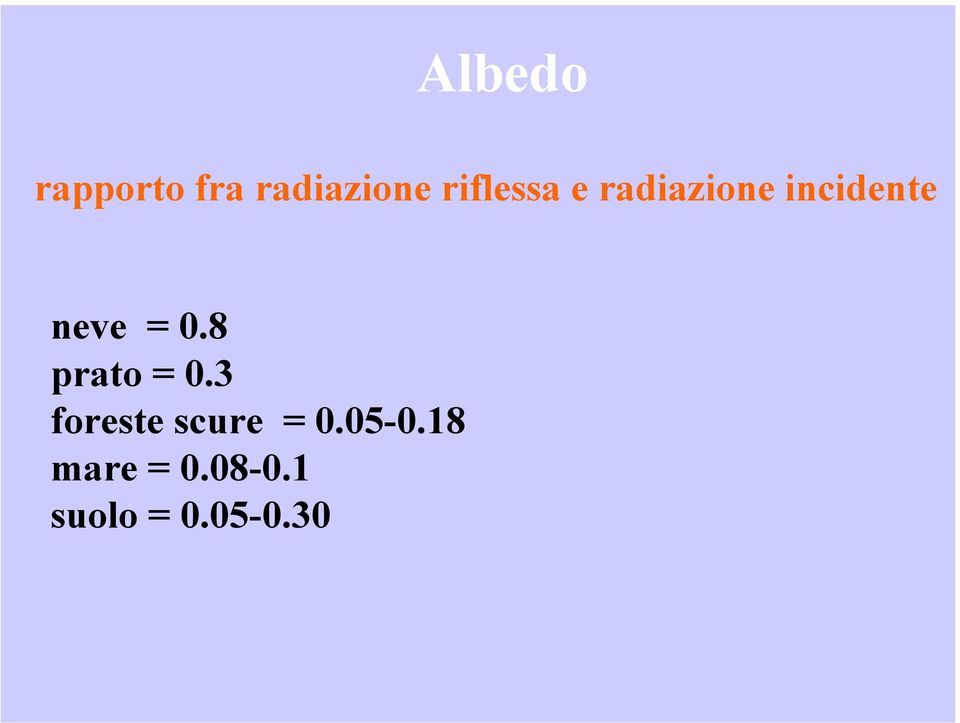 = 0.8 prato = 0.3 foreste scure = 0.