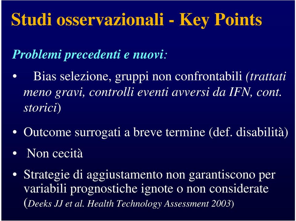 storici) Outcome surrogati a breve termine (def.