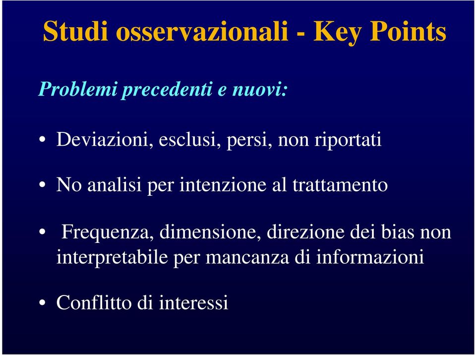 intenzione al trattamento Frequenza, dimensione, direzione dei