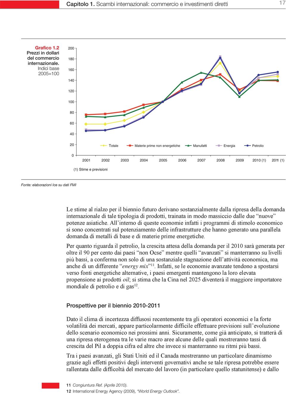 previsioni Fonte: elaborazioni Ice su dati FMI Le stime al rialzo per il biennio futuro derivano sostanzialmente dalla ripresa della domanda internazionale di tale tipologia di prodotti, trainata in