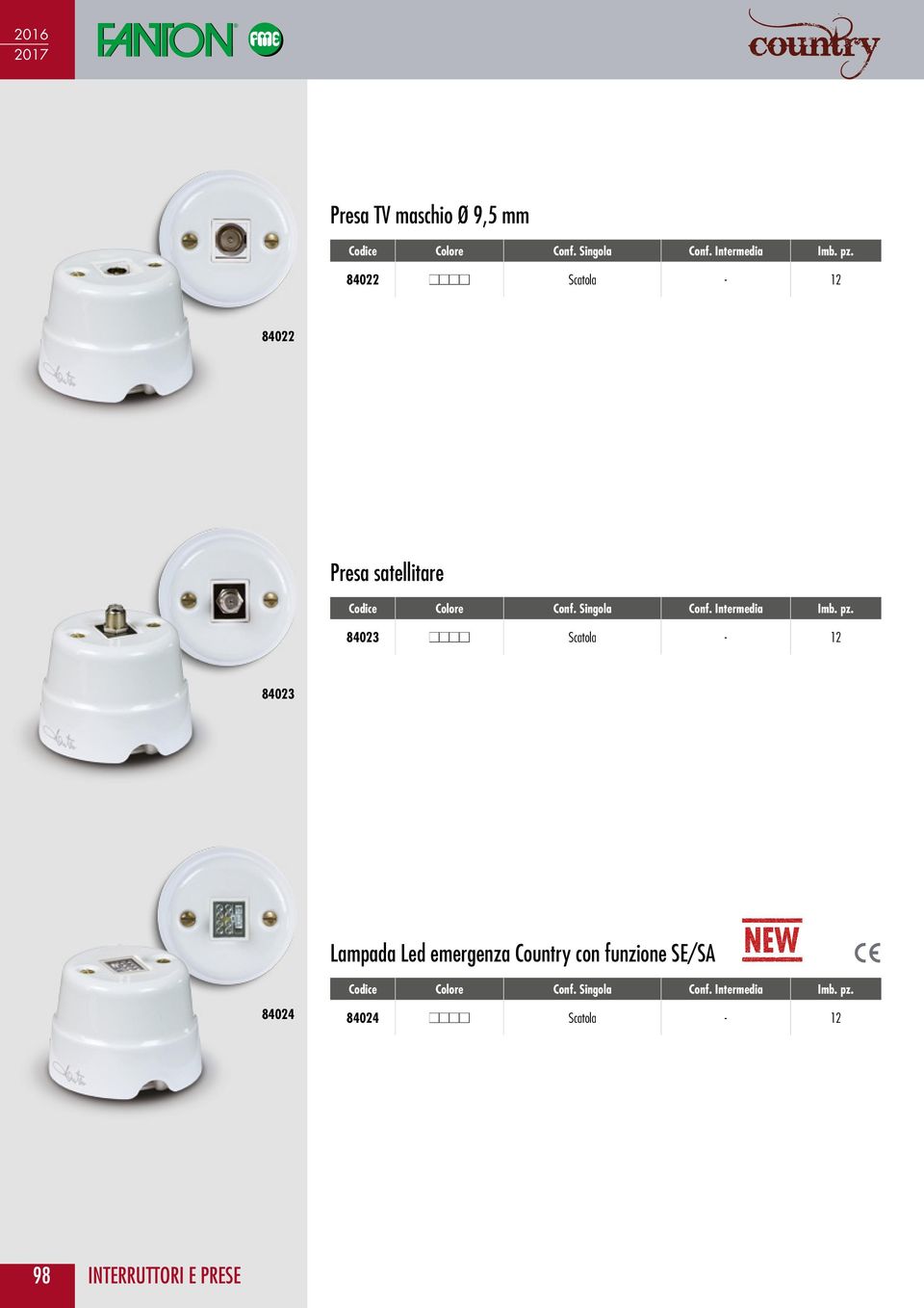 84023 Lampada Led emergenza Country con funzione